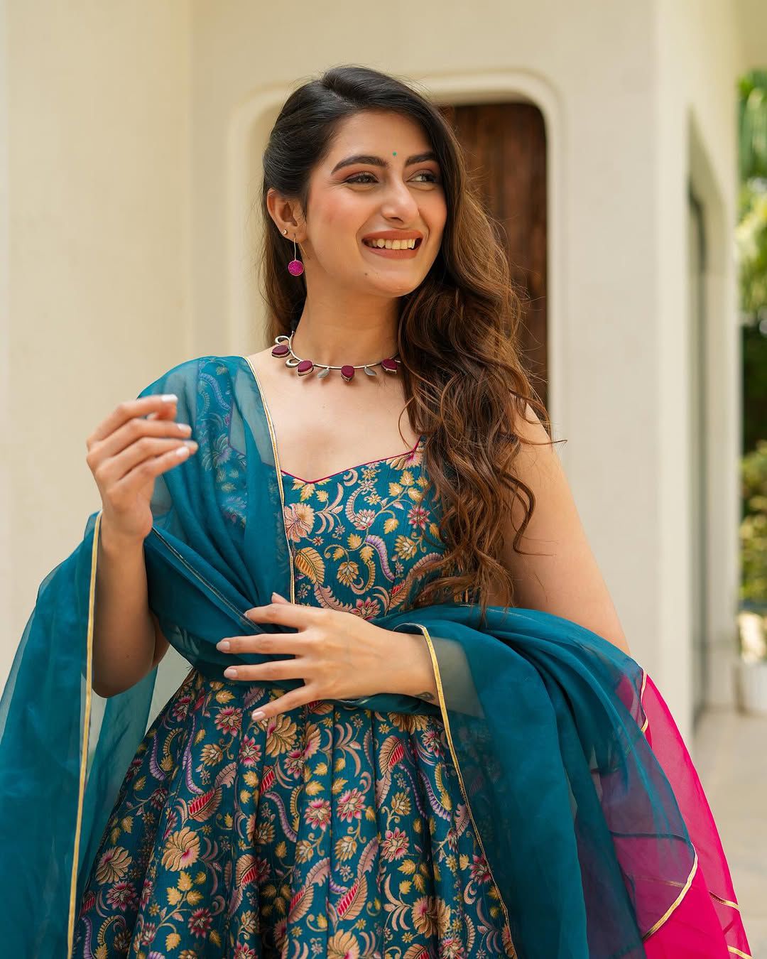 PRETTY DESIGNER JIMMY OREANZA SILK ANARKALI GOWN