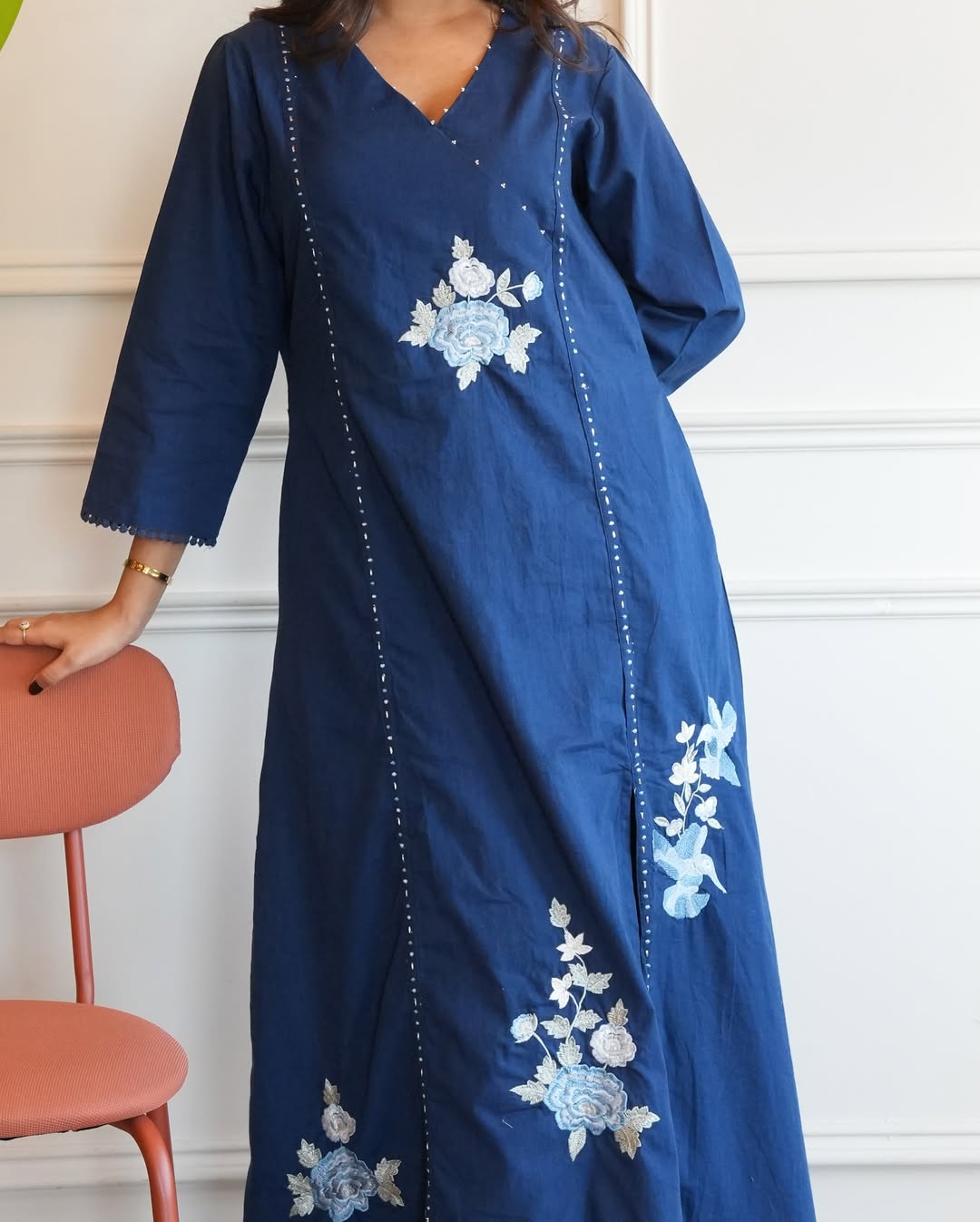 Featuring Beautiful Suit Sets in Pure South Cotton Top with pent, it is beautifully decorated desgins